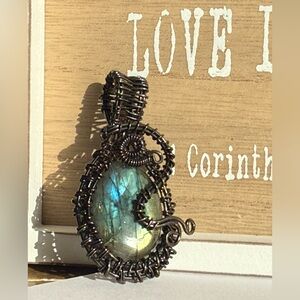 Handcrafted Wire Wrapped Labradorite Pendant